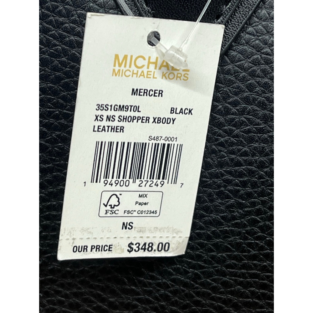 NWT Michael Kors Mini Mercer Pebbled Leather Crossbody Bag In Black - Picture 3 of 7